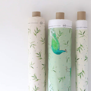 Olive and Dot in Antique Cream- Cotton Drill