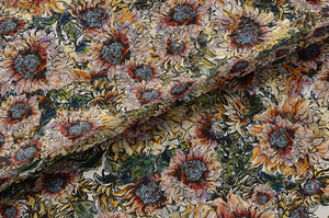 Hues of Sunflowers Linen Fabric