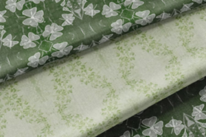 Clover Garden Garland Light Green Linen Fabric