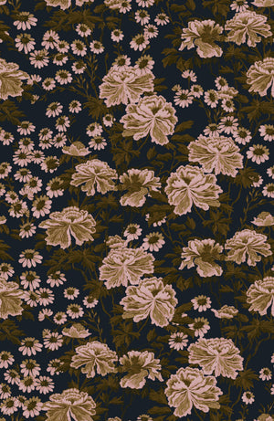 Whispers of Peony Velvet Fabric in Blush