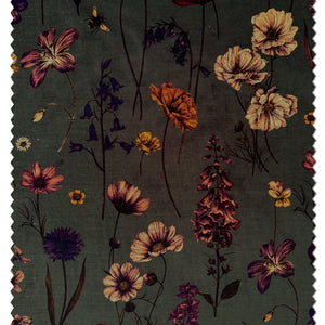 Botanica Verdigris Velvet Fabric by Victoria Sanders, fabric swatch