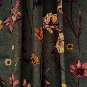 Botanica Verdigris Velvet Fabric by Victoria Sanders, draped fabric