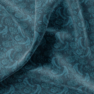 Chattering of Choughs Velvet- Deco Blue