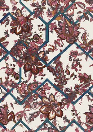 Creeping Trellis Metallic Grasscloth
