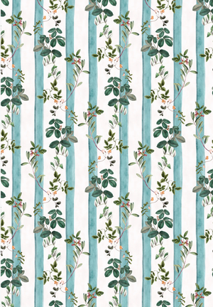 Fiorita Stripe Blue Wallpaper