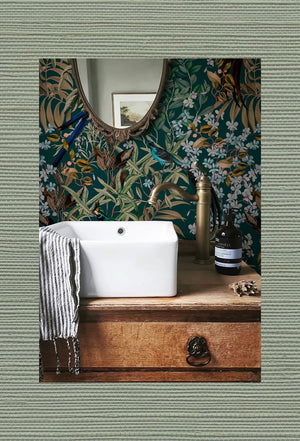 Earth Green Grasscloth