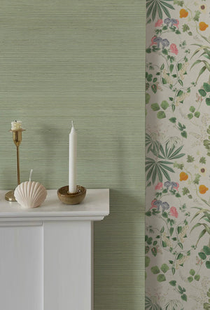 Earth Green Grasscloth