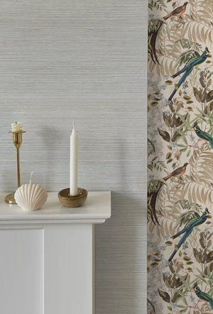 French Grey Grasscloth