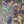 Serpentine wallpaper by House of Amitié in pink and blue, flat sample of peacock-feather marbling