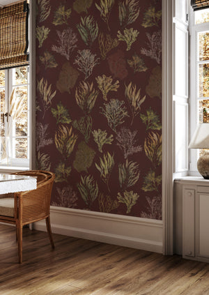 Kelp Forest Wallpaper in Garnet Red