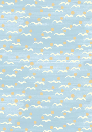 Malo wallpaper by Claire de Quénetain in yellow, full repeat of scattered tiny motifs