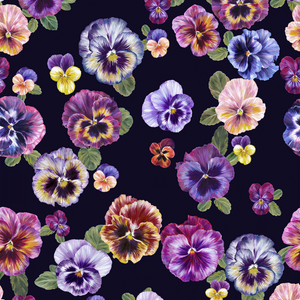 Plethora of Pansies Medium Pile Velvet