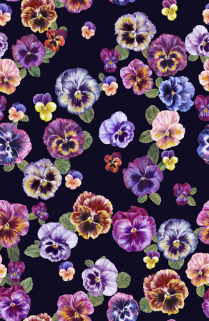 Plethora of Pansies Medium Pile Velvet