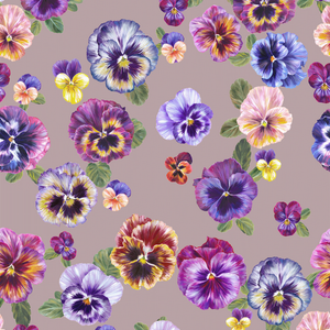 Plethora of Pansies Medium Pile Velvet
