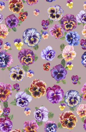 Plethora of Pansies Medium Pile Velvet