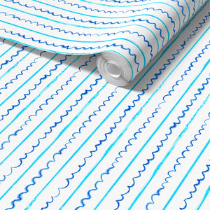 Sea Lines Stripe Sustainable Wallpaper