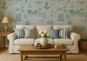 Days Like These Wallpaper in Seaclay by XV Interiors and Victoria Sanders, room setting