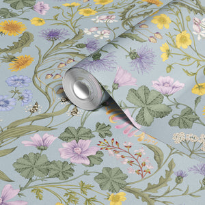 The Lost Garden in Coastal Blue Wallpaper