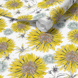 Sunflower and Flora Wallpaper