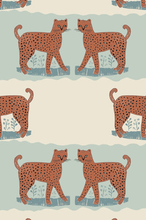 A Leopard Never Changes His Spots Linen Fabric by Annika Reed Studio