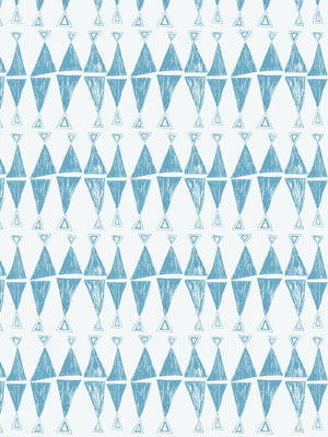 Triangles are my Favourite Shape Linen- Aegean