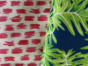 Brushstroke linen by Bethie Tricks in pink, close-up of painted brushstrokes