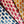 Brushstroke linen by Bethie Tricks in pink, draped, showing painted brushstrokes