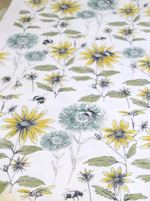 Bumblebee and Flora - Organic Cotton Half Panama