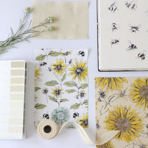 Bumblebee and Flora- Cotton Twill