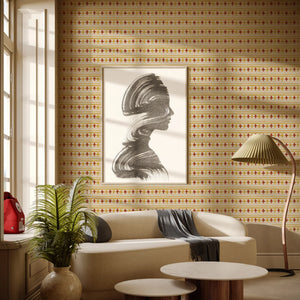 Cross Stitch in Orange Yarn Wallpaper