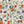 Freya wallpaper by Curate Space in off-white, full repeat of loose painterly flowers and leaves