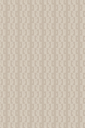 Mia wallpaper by Curate Space in dark beige, full repeat of rows of dots forming a stripe