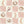 Molly wallpaper by Curate Space in soft pink, full repeat of seashells and seahorses on a check