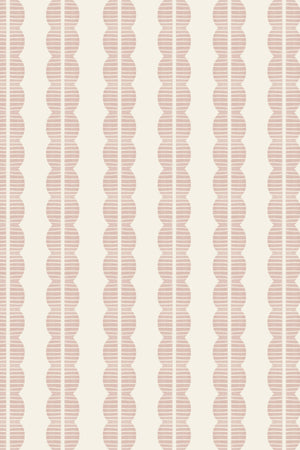 Rosalie wallpaper by Curate Space in soft pink, full repeat of a scalloped stripe