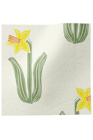 Daffodil Linen Fabric, large scale