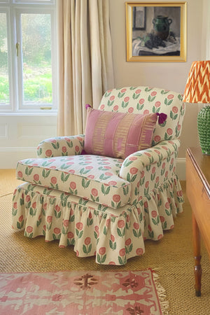 Dahlia Linen Fabric by Annika Reed Studio