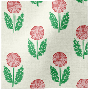 Dahlia Linen Fabric in Red