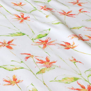 Dancing Autumn Daisies Cotton Linen