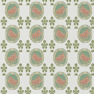Flying Horse of the Silk Road Linen Fabric by Annika Reed Studio