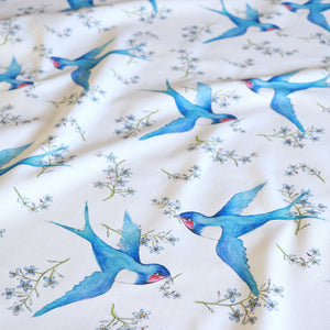 Forget Me Not Swallow- Cotton Twill