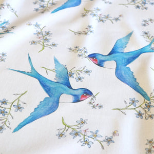 Forget Me Not Swallow- Cotton Twill