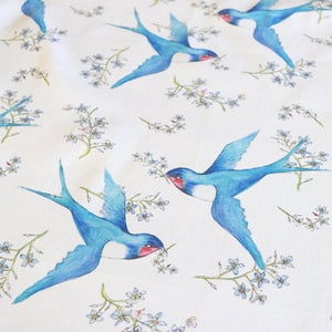 Forget Me Not Swallow- Cotton Twill