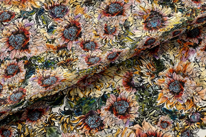 Hues of Sunflowers Velvet Fabric
