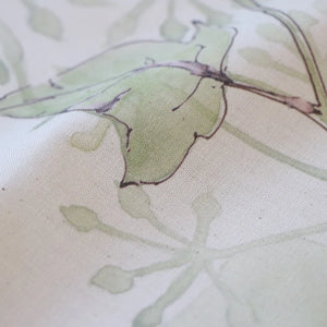 Wrens in the Ivy Organic Calico Fabric Linen