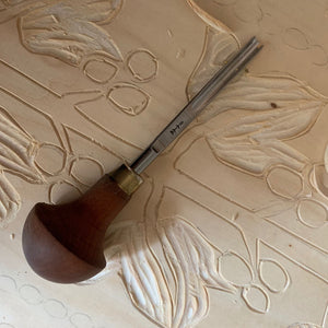 Ivy wallpaper by Annika Reed, the artist's artwork in progress showing ivy trails and stripes