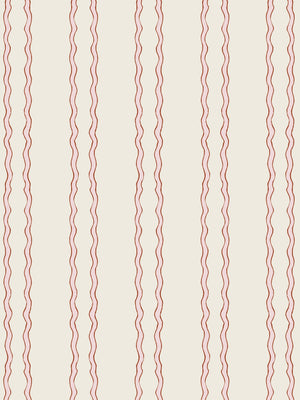 Jester Lines Linen Fabric in Pink and Red