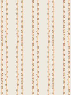 Jester Lines Linen Fabric in Red and Yellow