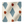 Ludo linen by Annika Reed in blue and red, full repeat of diamonds and dots