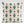 Ludo linen by Annika Reed in blue and red, diamonds and dots made into a cushion