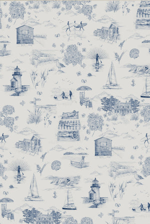 Days Like These Wallpaper in Navy by XV Interiors and Victoria Sanders, pattern